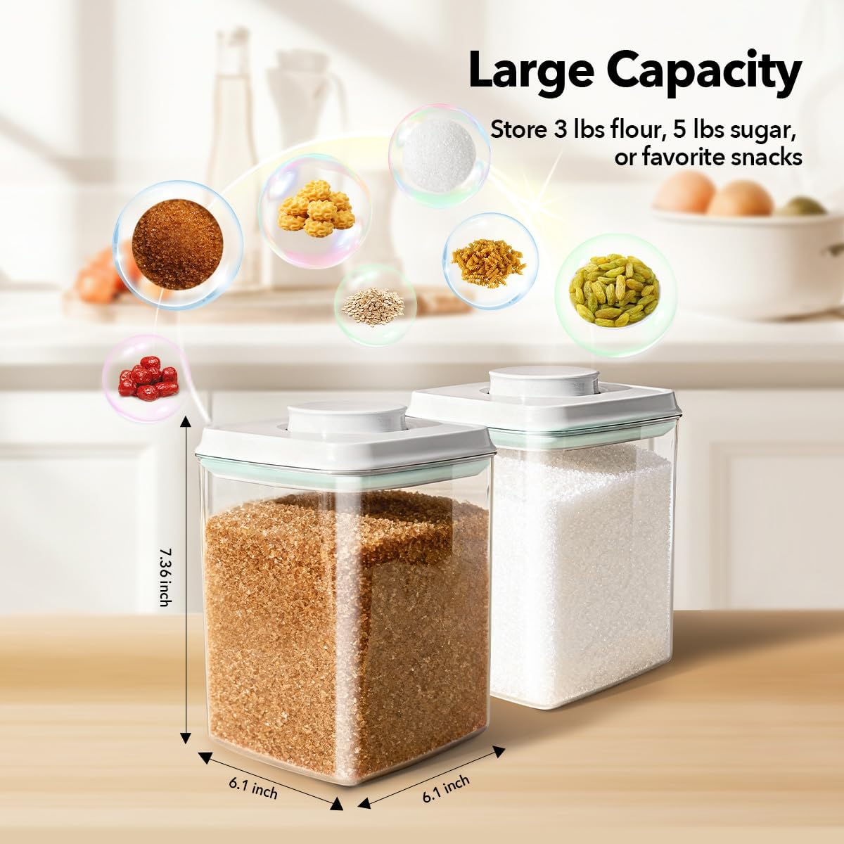 Ankou Formula Container - 1700ml Airtight Formula Dispenser One Button Handy Milk Powder Container BPA-Free Storage Containers with Scoop and Scraper Transparent 730g