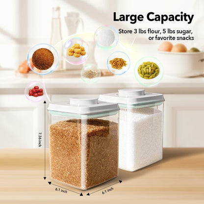 Ankou Formula Container - 1700ml Airtight Formula Dispenser One Button Handy Milk Powder Container BPA-Free Storage Containers with Scoop and Scraper Transparent 730g