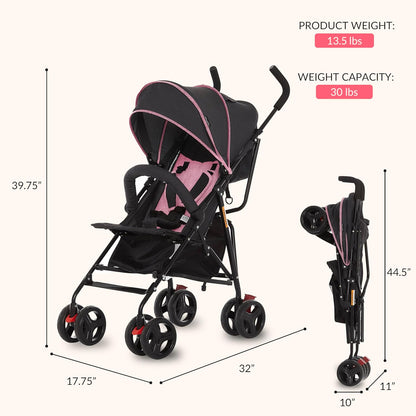 Dream On Me Vista Moonwalk Stroller, Disney Approved Lightweight Stroller for Toddlers and Infants, One-Hand Fold, Reclining Seat, Canopy with Sun Visor, Everyday & Travel Ready