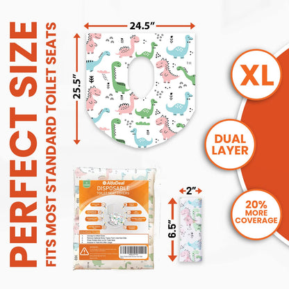 20 Extra Large Toilet Seat Covers Disposable for Kids & Adults-Toilet Covers Disposable for travel-Toddler Toilet Seat Cover Liners for Potty Training-Individually Wrapped-Waterproof (Bees)