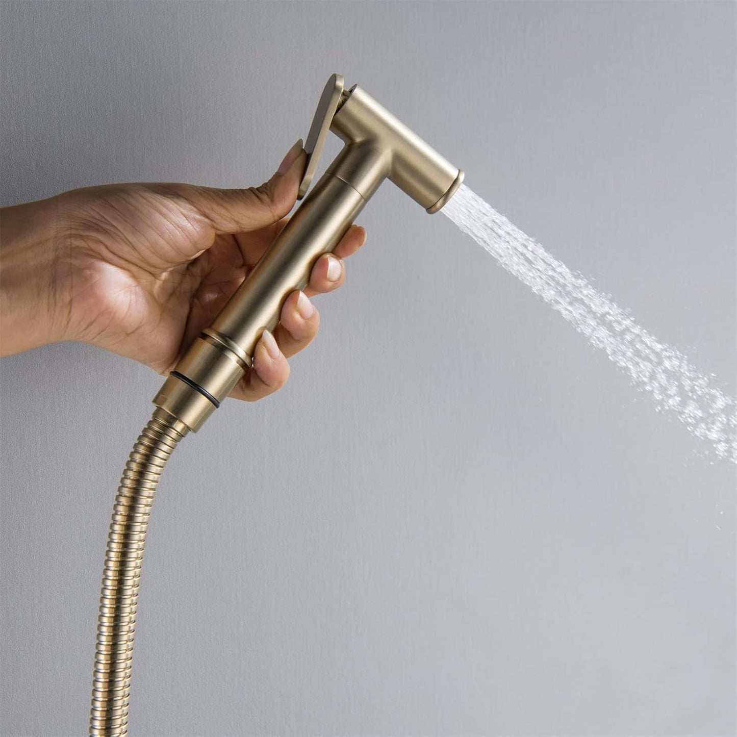 Bidet Sprayer for Toilet, Wall Mounted Hot and Cold Bidet Faucet, Handheld Cloth Diaper Sprayer Kit,Chrome(Gunmetal Gray)