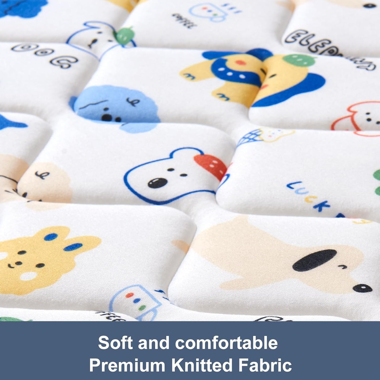 Pack and Play Mattress - 38" x 26"- Premium Knitted Fabric Safety Reinforced Play Yard Mattress - Fits for Graco & Baby Trend & Pamo Babe Playard, Firm Support and Comfort Foam，White
