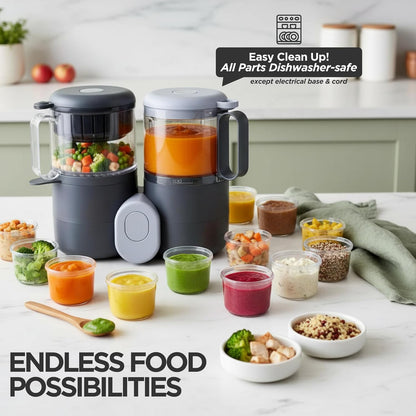 Baby Food Maker Steamer and Blender, 4 in 1 Multifunction Baby Food Processor and Steamer with Blender, Defrosting & Reheating, Use as Puree Maker and Grinder Machine for Feeding Set Essentials, 68 oz