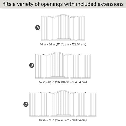 Ingenuity Decorative Extra Wide Baby Gate & Dog Gate, 44"-72" Wide, 36" Tall, Hardware Mounted, Install in Hallways, Bottom of Stairs, or Large Openings - Bronze
