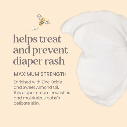 Burt's Bees Baby Diaper Rash Ointment, Maximum Strength, 40% Zinc Oxide, 100% Natural Origin, Pediatrician Tested, Net Weight 3 Ounces , Pack of 2
