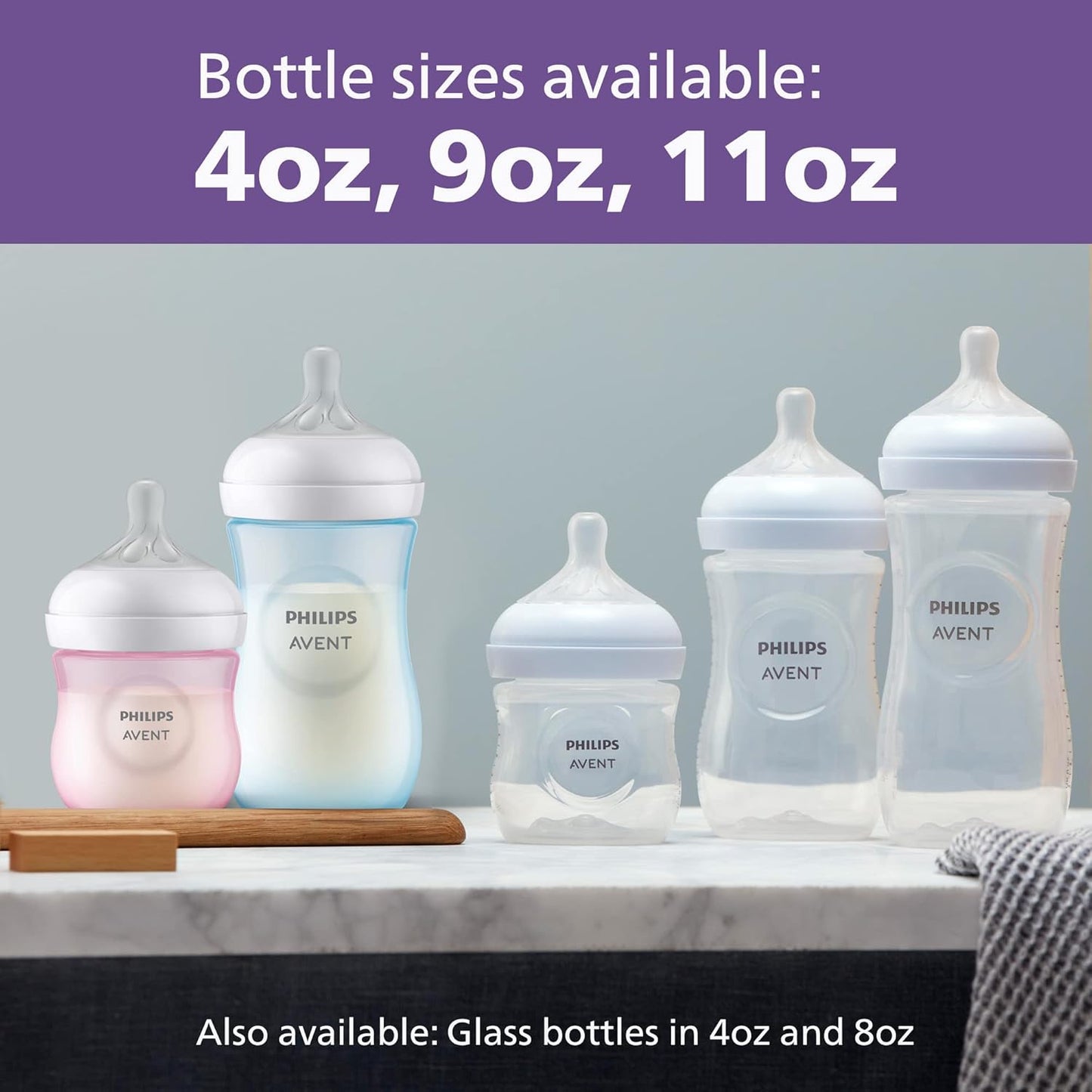 Philips AVENT Natural Baby Bottle with Natural Response Nipple, Teal Baby Gift Set, SCD837/02