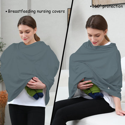 Car Seat Covers for Babies - Multi-use Carseat Canopy Cover Breastfeeding Covers, Stroller Canopy Cover (Navy Dinosaur)