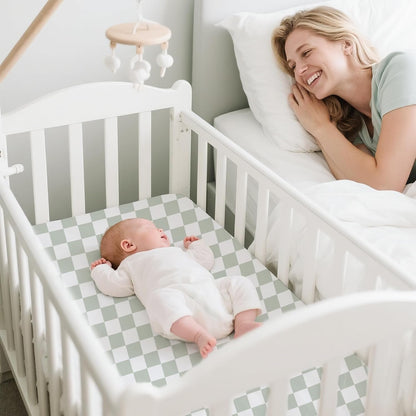Konssy Muslin Fitted Bassinet Sheets 2 Pack for Baby Girl Boy, Soft Bedside Sleeper Bassinet Sheets Fit for Baby Bassinets, Moses Basket Oval Rectangle Pad/Mattress