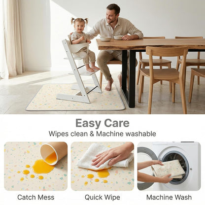 Splat Mat for Under High Chair/Arts/Crafts by CLCROBD, 51" Baby Anti-Slip Food Splash and Spill Mat for Eating Mess, Waterproof Floor Protector and Table Cloth