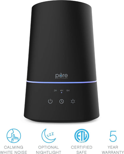 Pure Enrichment HUME Max - Easy Top-Fill Ultrasonic Cool Mist Humidifier, 3.7-L (1 Gallon) Water Tank, 3 Mist Settings, & Auto Shut-Off Timer - Ideal for Large Bedrooms, Nurseries & Dry Areas (White)