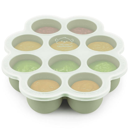 KeaBabies Silicone Food Freezer Trays with Lid, 2oz x 10 Pods Baby Food Storage Containers, Easy Puree Meal Prep, Breast Milk Silicone Freezer Molds, Dishwasher, Microwave Safe, BPA-Free (Chai Latte)