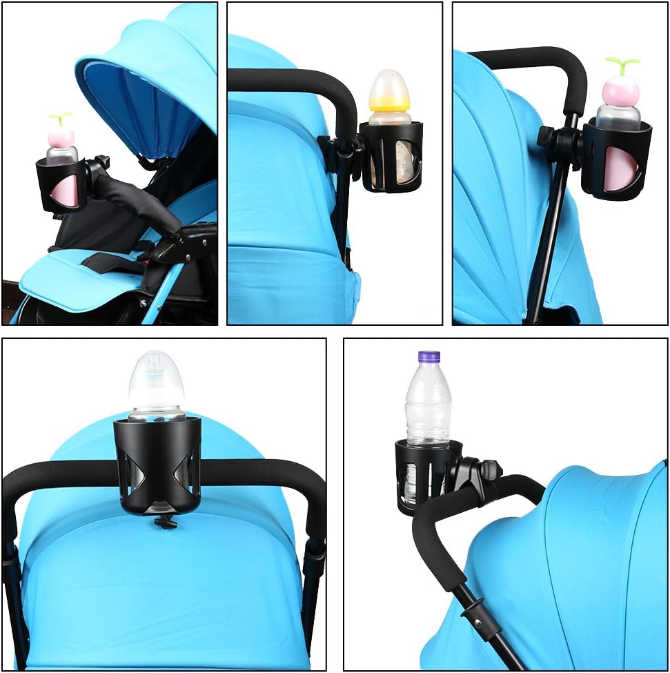Accmor Universal Cup Holder, Stroller Cup Holder with Phone Holder, 360° Rotatable Large Caliber Designed Bottle Holder for Stroller, Bike, Wheelchair, Walker, Scooter