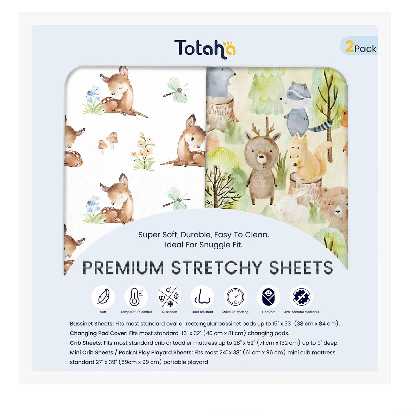 TotAha Premium Stretchy Bassinet Sheets for Baby Girl, Silky Comfort Cradle Sheets Fitted 18 x 36 for Oval, Rectangular, Hourglass Mattress, Hypoallergenic, Buttery Soft 2-Pack (Floral & Pale Pink)
