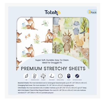 TotAha Premium Stretchy Bassinet Sheets for Baby Girl, Silky Comfort Cradle Sheets Fitted 18 x 36 for Oval, Rectangular, Hourglass Mattress, Hypoallergenic, Buttery Soft 2-Pack (Floral & Pale Pink)