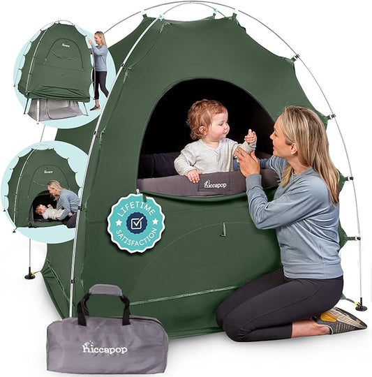 Hiccapop Daydreamer Blackout Tent for Pack and Play, Patented Portable Crib Tent, Blackout Canopy Crib Cover, Sleep Pod for Kids