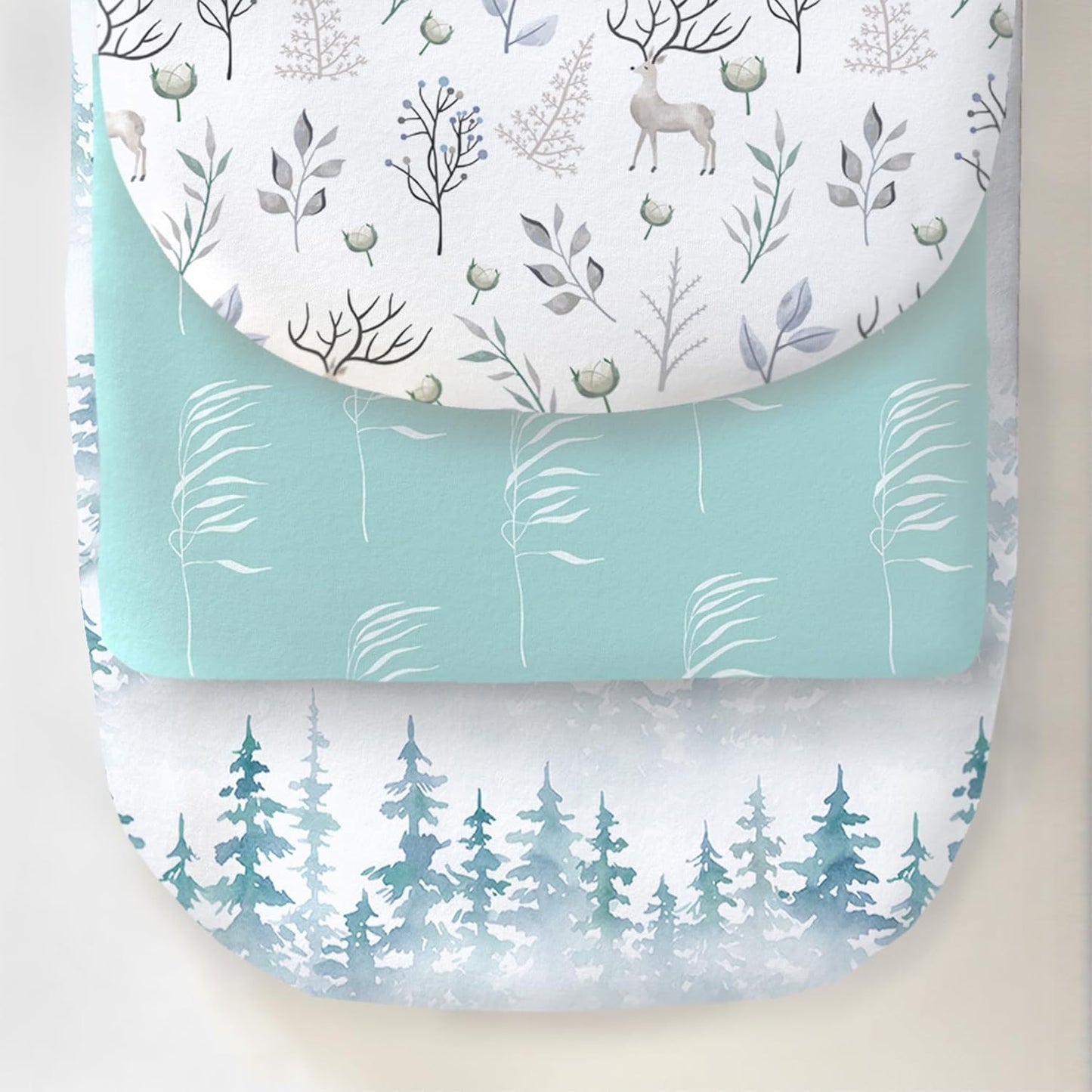 100% Organic Cotton 2 Pk Bedside Sleeper Bassinet Fitted Mattress Sheets Perfectly Compatible with Mika Micky, Baby Delight, Ronbei, Chicco, Cloud Baby, AMKE, Angelbliss, Arm's Reach. Cloud, Stripe