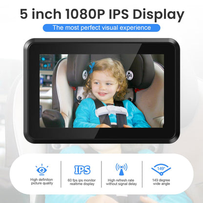 Itomoro 2026 Upgraded Baby Car Camera Monitor [1080P HD & IR Night Vision] 360° Rotation & 150° Wide Clear View Car Seat Camera for Baby Rear Facing, Easy Install & Baby Shower Must-Have