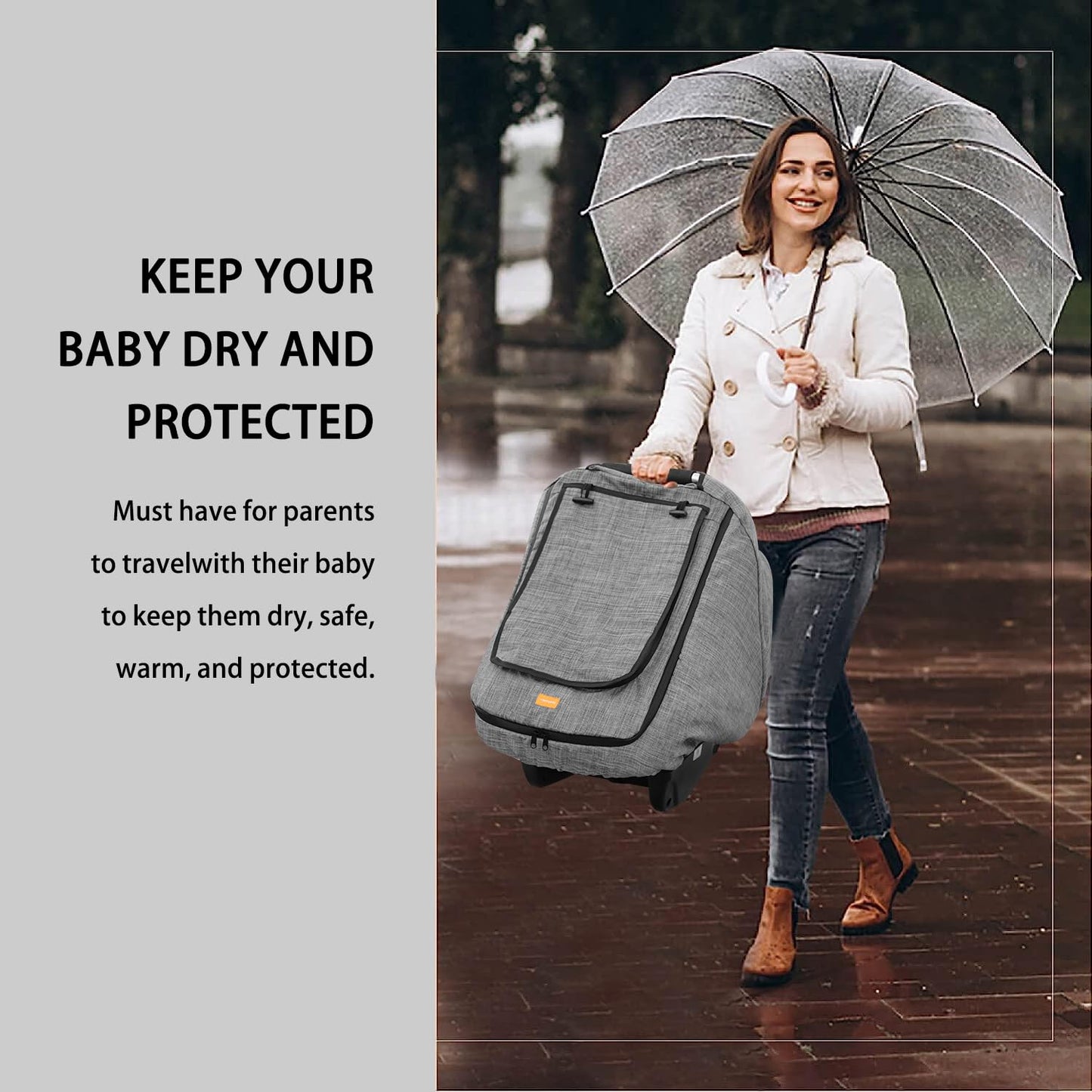 Waterproof Baby Stoller Bunting Bags Winter Carseat Canopies Cover to Protect Baby from Cold Wind, Super Warm Plush Fleece Baby Carrier Cover for Infant Boys Girls, Keeps Babies Warm and Cozy
