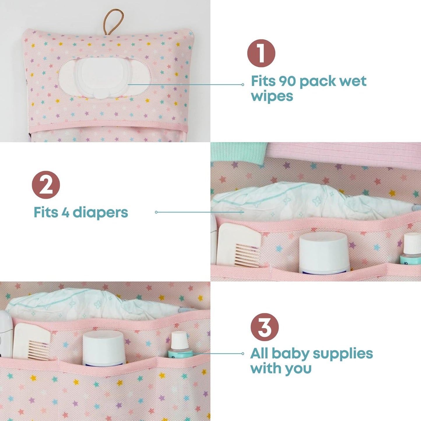 HAMUR Baby Diaper Bag Organizer – Travel-Friendly, Compact & Foldable | Stroller Pouch for Newborn Essentials – Must-Have for Boys & Girls (Leaves)