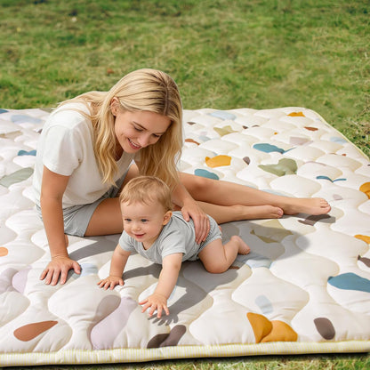 Baby Play Mat, 50x50 Playpen Mat with Super Soft Touch, Activity Mats with Upgraded Anti-Slip Bottom, Machine Washable Crawling Mats for Floor & Picnic (Animal Alphabets)