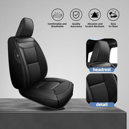AOMSAZTO Seat Covers for Ford Mustang Coupe 2015 2016 2017 2018 2019 2020 2021 2022 2023 2024 2025 2026, Custom Fit Full Set Faux Leather (New Red)