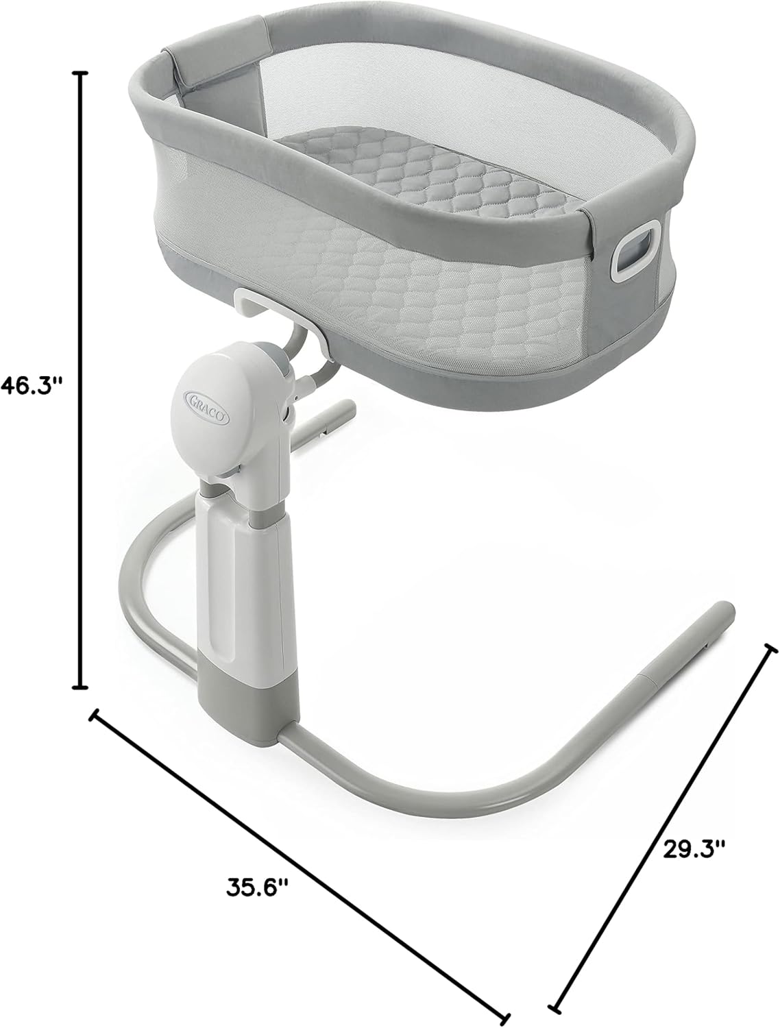 Graco® DreamMore Bedside, Newborn, Travel, Portable Bassinet for Newborn Babies to 6 Months, Willow