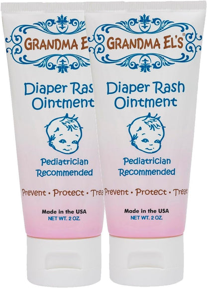 Grandma El’s Diaper Rash Ointment – Gentle Protection & Relief for Baby’s Delicate Skin – Pediatrician-Approved Moisturizing Barrier – Safe for Cloth & Disposable Diapers – 3.75 oz Jar