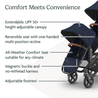 UPPAbaby RumbleSeat V3 Second Lower Seat - Compatible with Vista V2 and Vista V3 - All-Weather Seat + Magnetic Buckle – Adapters Included -Owen (Mocha Mélange)