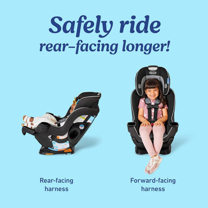 Graco Extend2Fit 3-in-1 Convertible Car Seat, 3 Modes – Rear Facing, Forward Facing Baby Car Seat and Highback Booster Seat, Adjustable Extension Panel for Extra Legroom, Ashten