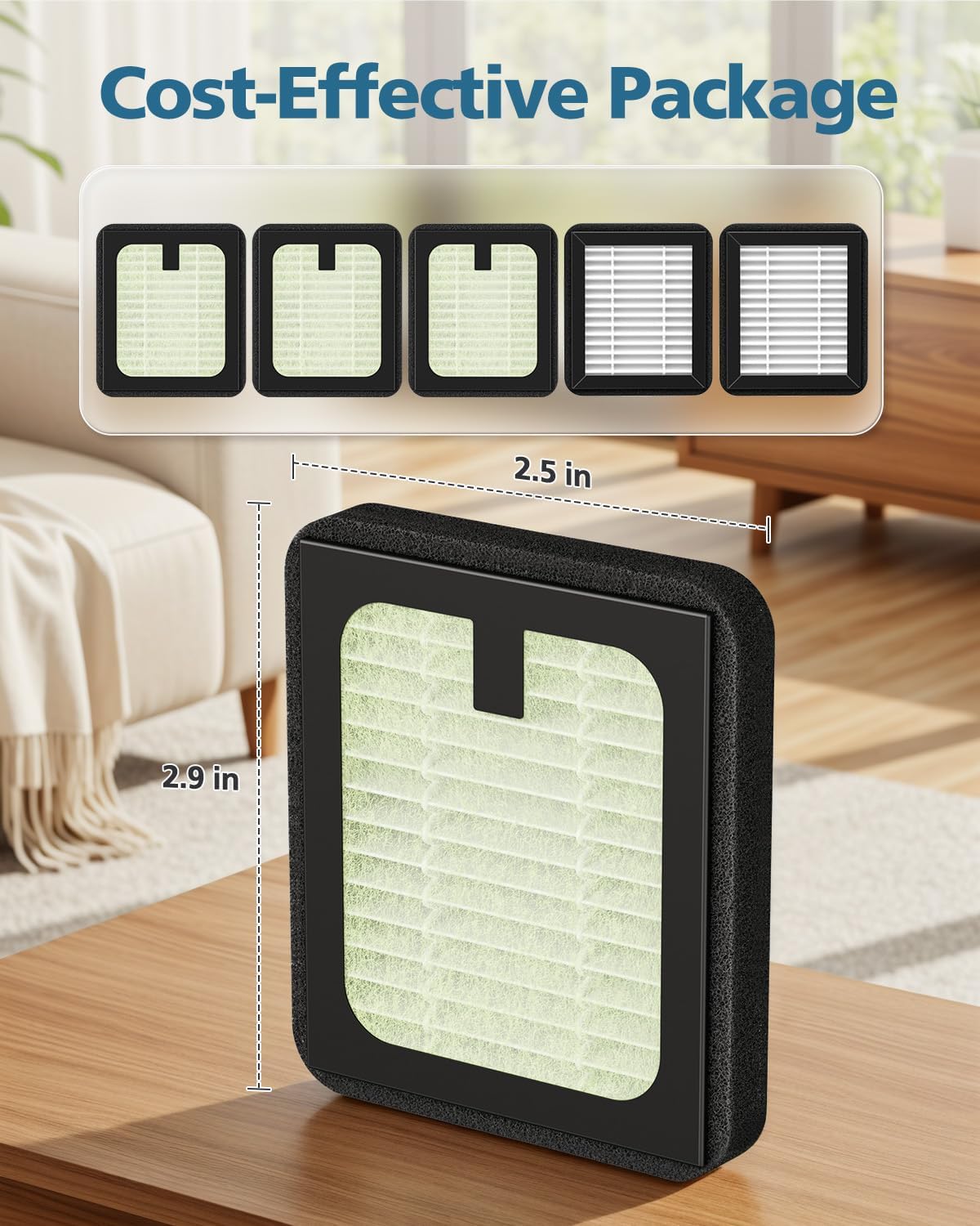 Dryer Advanced Filter Replacement for Baby Brezza Baby Bottle Washer, Sterilizer and Dryer Advanced Air Filter Parts(Not for Pro), 5 Pack
