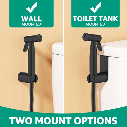 Handheld Bidet Sprayer for Toilet Brushed Nickel with Leakproof Hose,Stainless Steel Cloth Diaper Sprayer,Adjustable Water Pressure,Dual Mode Wall/Toilet Mount Jet Spray for Baby Feminine Senior Wash