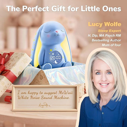 Mom's Choice Awards丨Bunny White Noise Sound Machine Baby for Sleep- AI Cry Detection, 100 Soothing Sounds, Full APP Access Included, Easter Gifts for Baby, Night Light & Sleep Trainer, New Mom Gift