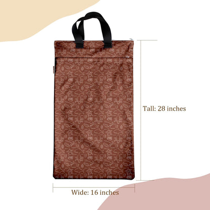 Mama Koala Reusable Hanging Wet Dry Bags for Baby Items, Cloth Diapers, Swimsuits, Travel, Gym Clothes, Beach, Pump Parts, Toiletries, Two Zippered Pockets, 2 Pack (W004L)