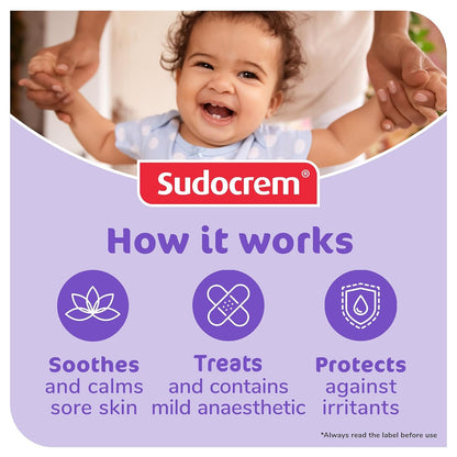 Sudocrem Diaper Rash Cream for Baby's Skin, Triple Action Diaper Rash Paste that Soothes, Treats and Protects, 15.29% Zinc Oxide Cream - 8.8oz (250g)