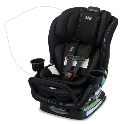 Britax Poplar S Convertible Car Seat, 2-in-1 Car Seat Extended Rear Facing, 17” Slim Car Seat Design with Fast & Easy ClickTight Installation, Anti-Rebound Bar & SafeWash Fabrics — Cowmooflage