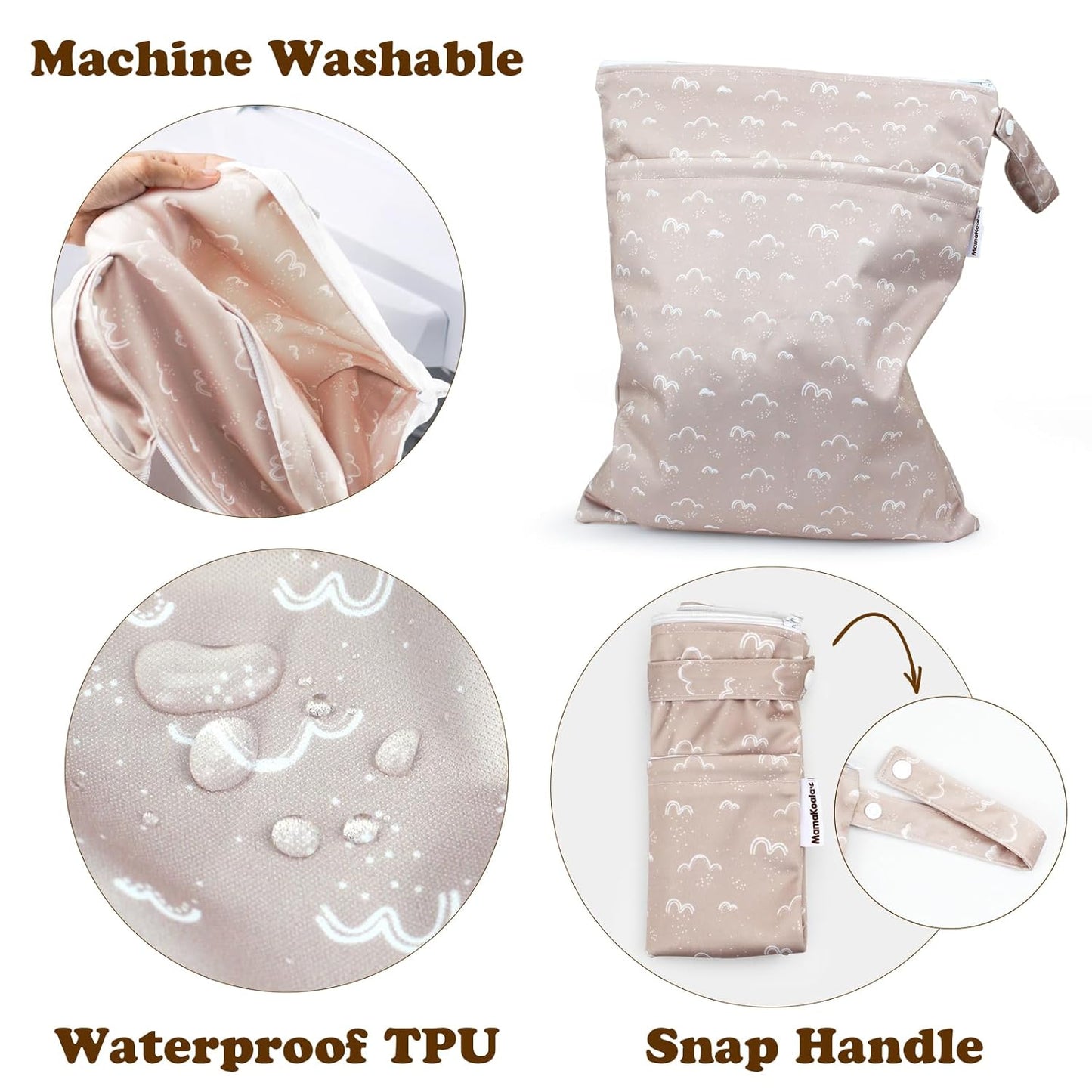 Mama Koala Waterproof Diaper Pods for Baby Items, Cloth Diapers, Swimsuits, Travel, Gym Clothes, Beach, Pump Parts, Toiletries, 2 Pack(DP-Sunset)