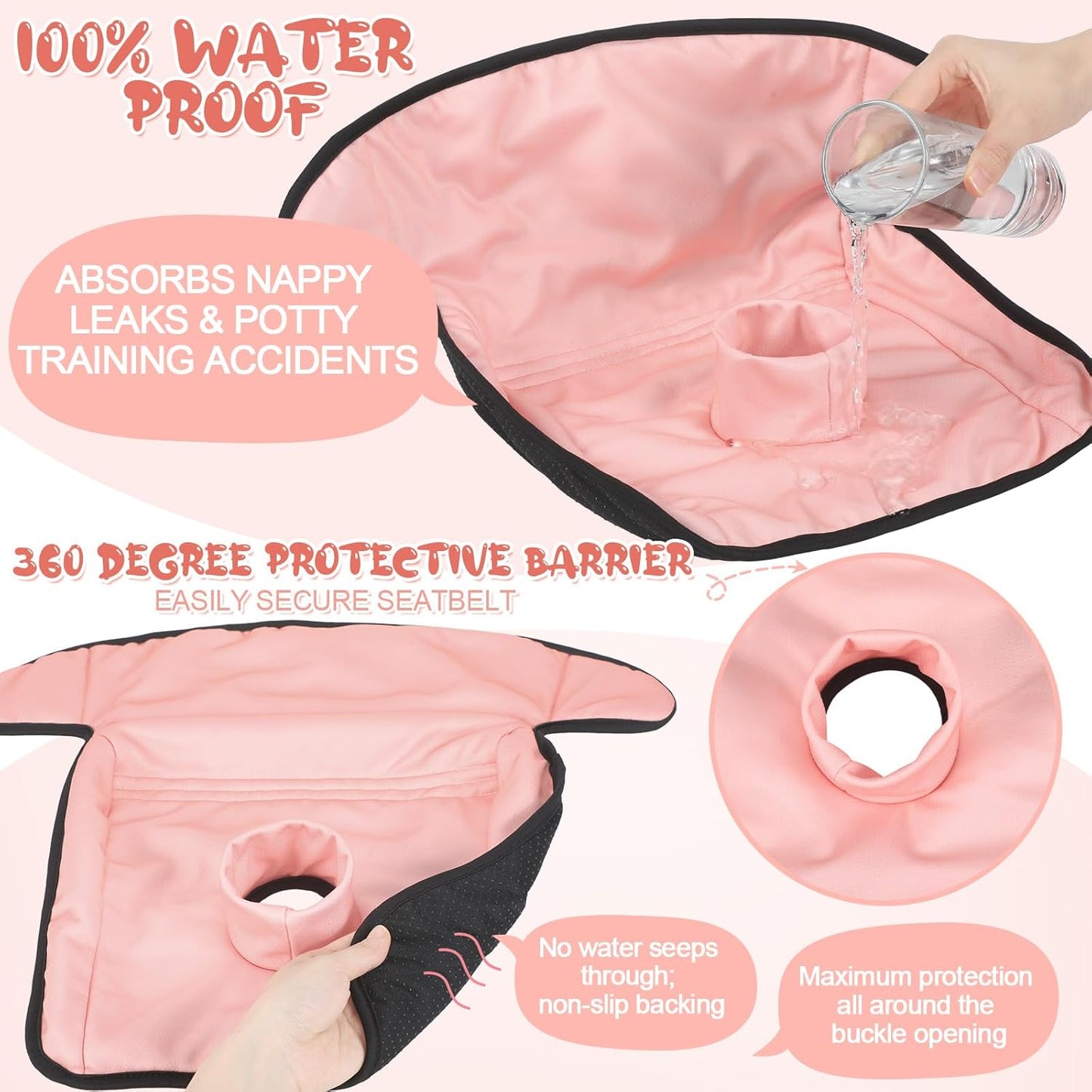 HunnmingRe 2 Pack Floral Car Seat Protector for Potty Training Waterproof Piddle Pad Cover from Spillages Nappy Leaks Toilet Training Anti Slip Backing Strollers Carseat Liner for Toddlers Babies