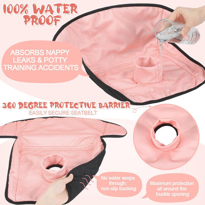 HunnmingRe 2 Pack Floral Car Seat Protector for Potty Training Waterproof Piddle Pad Cover from Spillages Nappy Leaks Toilet Training Anti Slip Backing Strollers Carseat Liner for Toddlers Babies