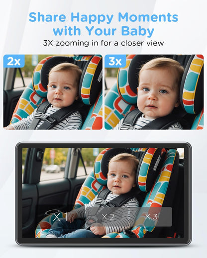 7" Touchscreen Baby Car Mirror, Baby Car Camera HD 1440P, View Infant in Rear Facing Seat with 150°Wide Angle, Night Vision, Easy Setup