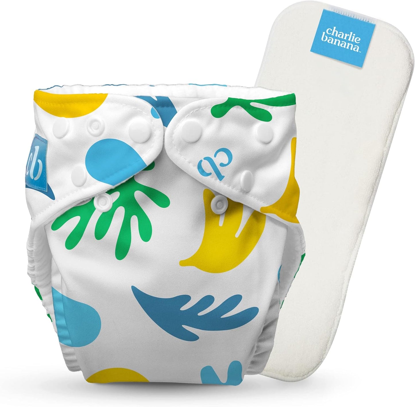 Charlie Banana Cloth Diapers, Reusable, Washable, Adjustable One Size Diaper, for Babies and Toddlers, with Absorbent Insert - Sweet Dreams on Grey, 1 Pack