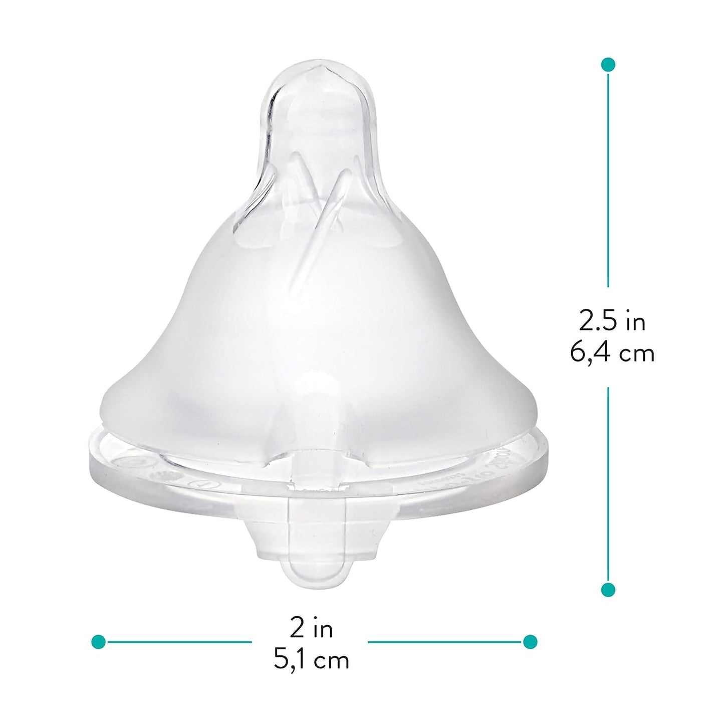 Evenflo Feeding Piece of 6 Balance Plus Wide Neck Nipples for The Balance Plus Wide Neck Baby Bottles, 0 Months and Up