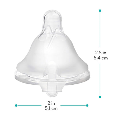 Evenflo Feeding Piece of 6 Balance Plus Wide Neck Nipples for The Balance Plus Wide Neck Baby Bottles, 0 Months and Up