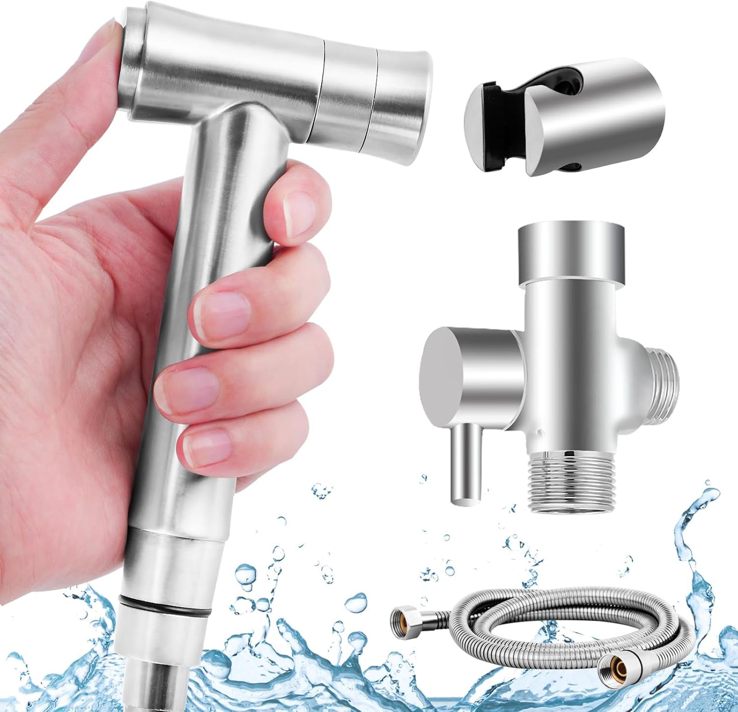 Handheld Bidet Sprayer for Bathroom Toilet, Jet Sprayer for Toilet Muslim Shower, Adjustable Cloth Diaper Sprayer Bidets Attachment for Toilet, Toilet Sprayer with Bidet Hose for Feminine Wash
