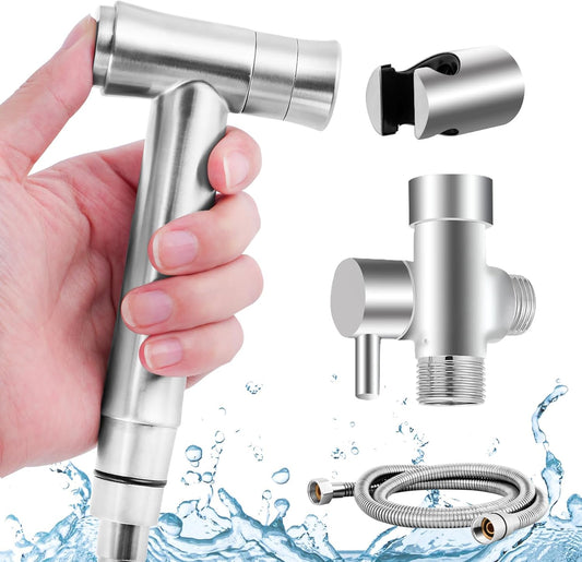 Handheld Bidet Sprayer for Bathroom Toilet, Jet Sprayer for Toilet Muslim Shower, Adjustable Cloth Diaper Sprayer Bidets Attachment for Toilet, Toilet Sprayer with Bidet Hose for Feminine Wash