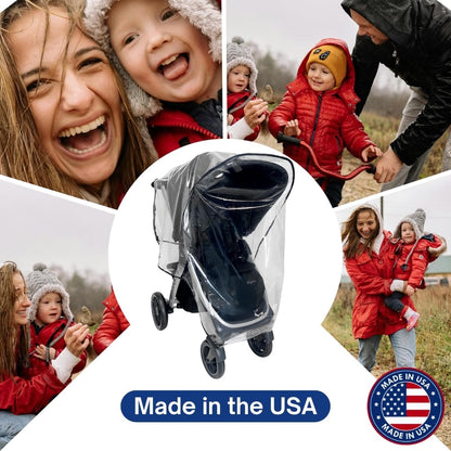Rain Cover for Chicco Bravo Trio & Primo Travel Systems - SASHA'S Weather Shield - Clear, Ventilation Holes, Maximum Coverage, Made in USA (Stroller & Car seat not Included)