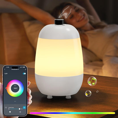 Uuffoo Sound Machine - White Noise Machine with Bluetooth Speaker and Night Light RGB, App Control, Portable Sleep Trainer, Soothing Sounds, Timer for Sleeping Bedside Bedroom