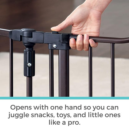 Toddleroo by North States - Deluxe Décor Safety Gate: Hardware Mounted Extra Wide Metal Baby Gate - Adjustable Child Gate - 38.3 to 72 Inches Wide - 30 Inches Tall - Matte Bronze