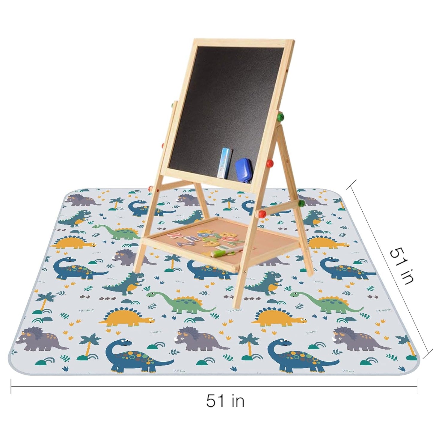 Splat Mat for Under High Chair/Arts/Crafts by CLCROBD, 51" Baby Anti-Slip Food Splash and Spill Mat for Eating Mess, Waterproof Floor Protector and Table Cloth