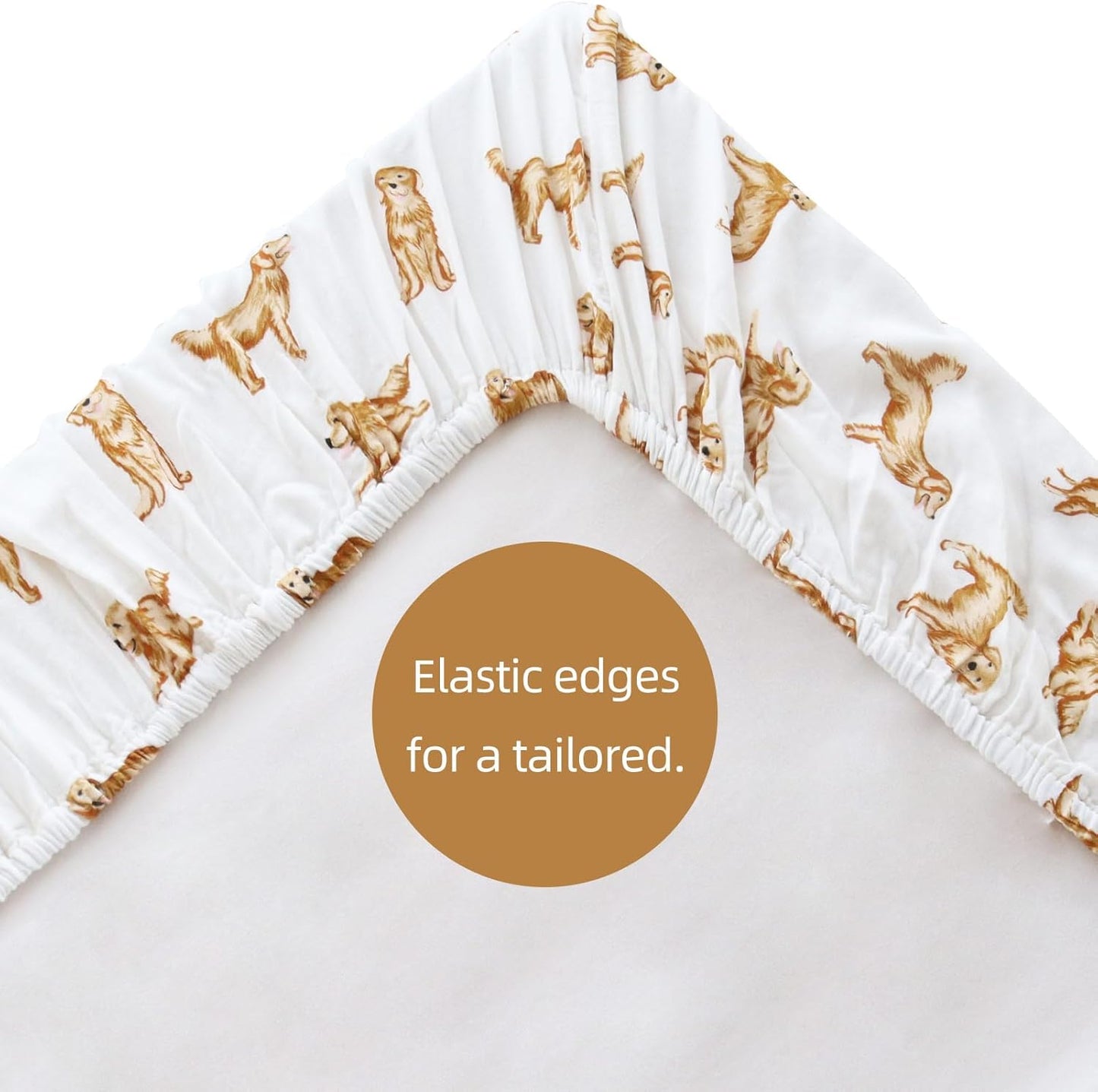LifeTree Crib Sheets for Baby Unisex - Muslin Fitted Crib Sheets Toddler Bed Sheet, 70% Viscose from Bamboo and 30% Cotton, Fits Mini Crib & Pack and Play Playard, Bear, 26in x 38in