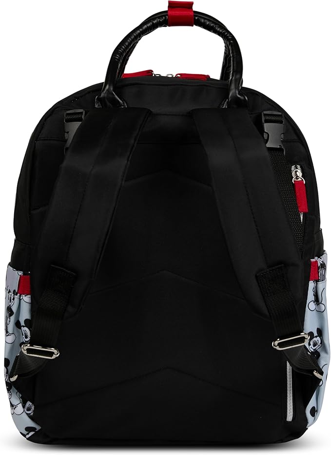 Disney Diaper Bag Backpack with Changing Pad Mickey Mouse – 16” Nylon Baby Bag for Parents, Insulated Bottle Holders, Multiple Storage Pockets